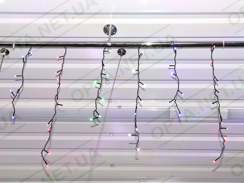 Гирлянда Дождик прозрачная коническая лампа 3м 120LED (белый) 120-SHORT-CURTAIN-3M-W (черный провод)