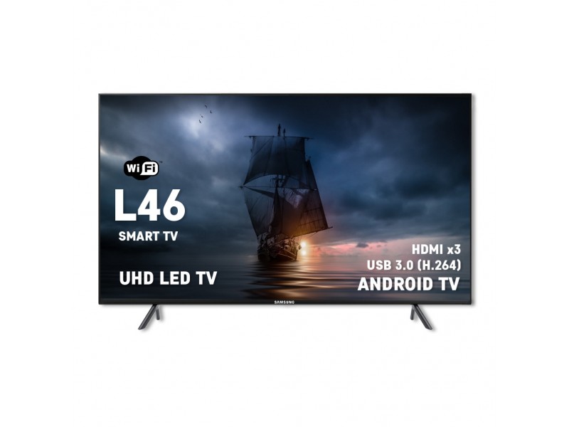 Безрамочный телевизор Samsug Led TV L46 I Android 9.0 I Wi-Fi I Smart I USB 3.0